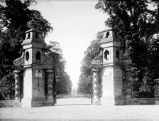 Ornately carved piers of the Hensington gate, Blenheim Palace, Woodstock, Oxfordshire, c1860-c1922. Artist: Henry Taunt