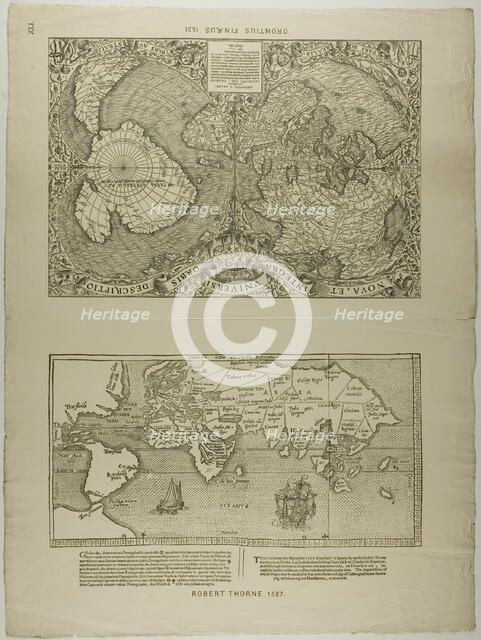 Orontius Finaeus, 1531, reprinted 1889. Creator: Unknown.