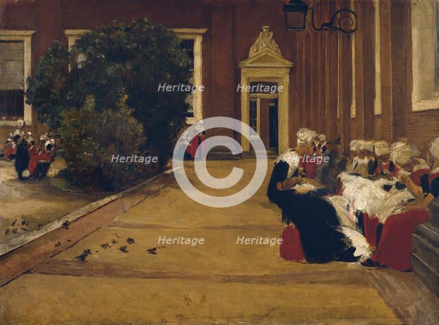 Orphan Girls in Amsterdam, 1876. Artist: Liebermann, Max (1847-1935)