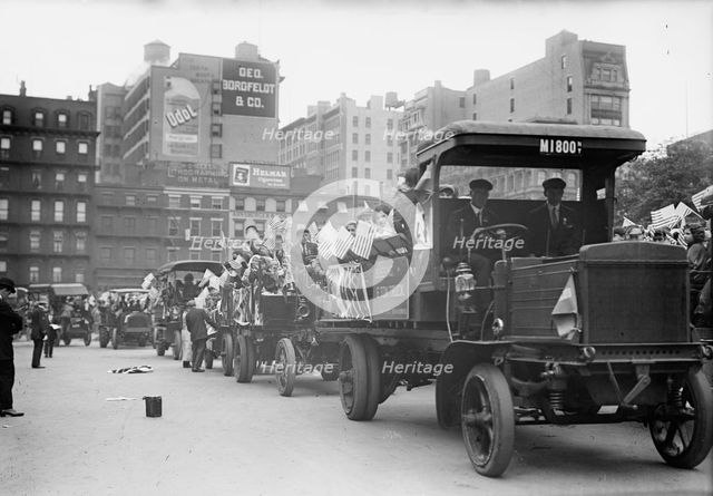 Orphans going to Coney Island in Autos, 1911. Creator: Bain News Service.
