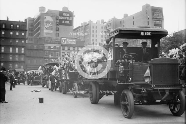 Orphans going to Coney Island in Autos, 1911. Creator: Bain News Service.