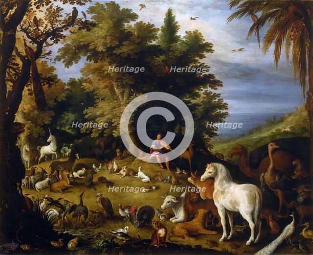Orpheus among the animals, ca 1595. Creator: Vrancx, Sebastiaen (1574-1647).