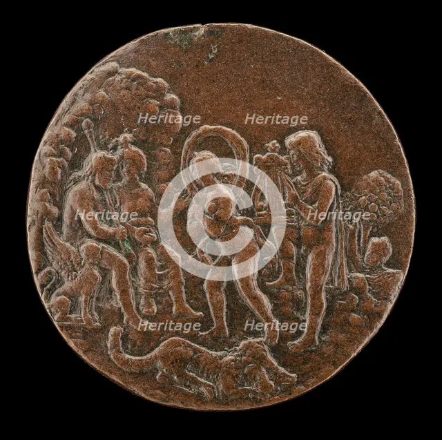 Orpheus and Eurydice Before Pluto and Proserpine, fourth quarter 15th century. Creator: Master of the Orpheus Legend.