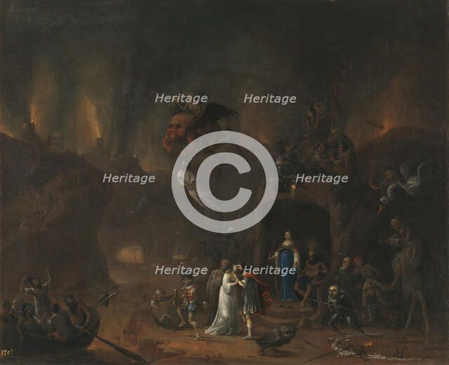 Orpheus and Eurydice in the Hell. Artist: Fris, Pieter (1627-1706)