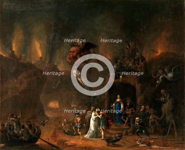 Orpheus and Eurydice in the Underworld, 1652. Creator: Pieter Fris.