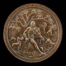 Orpheus Charming the Beasts of the Fields, late 15th - early 16th century. Creator: Moderno