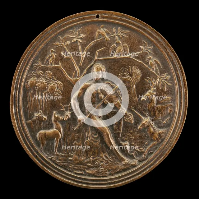 Orpheus Charming the Beasts of the Fields, late 15th - early 16th century. Creator: Moderno.
