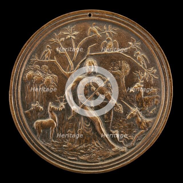 Orpheus Charming the Beasts of the Fields, late 15th - early 16th century. Creator: Moderno.