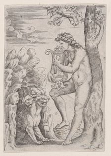 Orpheus, dated 1528. Creator: Agostino Veneziano