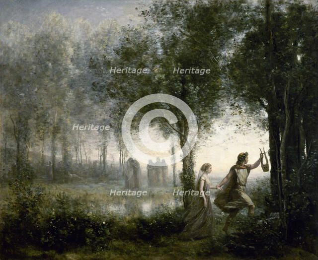 Orpheus Leading Eurydice from the Underworld, 1861. Artist: Corot, Jean-Baptiste Camille (1796-1875)