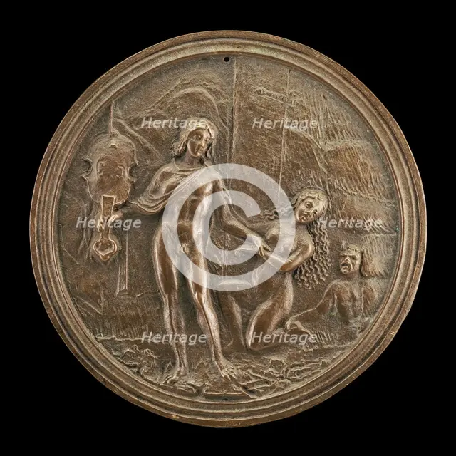 Orpheus Losing Eurydice, late 15th - early 16th century. Creator: Moderno.