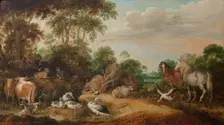 Orpheus Playing for the Animals, early 17th century. Creator: Gillis Claesz. de Hondecoeter