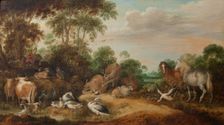 Orpheus Playing for the Animals, early 17th century. Creator: Gillis Claesz. de Hondecoeter