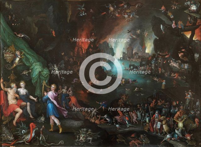 Orpheus Playing to Pluto and Persephone in the Underworld, ca 1594. Creator: Brueghel, Jan, the Elder (1568-1625).