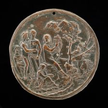 Orpheus Playing to the Animals, fourth quarter 15th century. Creator: Master of the Orpheus Legend