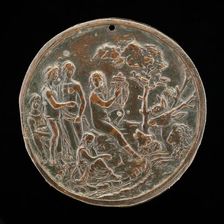 Orpheus Playing to the Animals, fourth quarter 15th century. Creator: Master of the Orpheus Legend