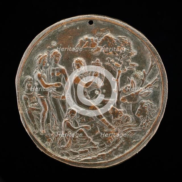 Orpheus Playing to the Animals, fourth quarter 15th century. Creator: Master of the Orpheus Legend.