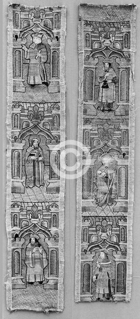Orphreys from a Cope, British, 15th century. Creator: Unknown.
