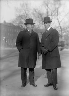 Orrin Dubbs Bleakley, Rep. from Pennsylvania, Left, with Sgt. Ocker, 1917. Creator: Harris & Ewing