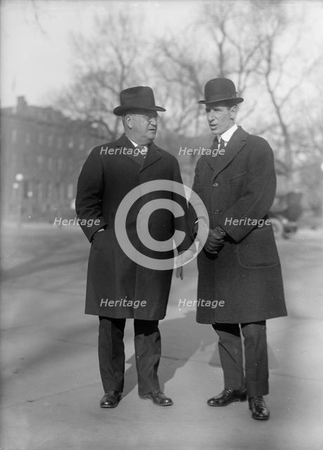 Orrin Dubbs Bleakley, Rep. from Pennsylvania, Left, with Sgt. Ocker, 1917. Creator: Harris & Ewing.