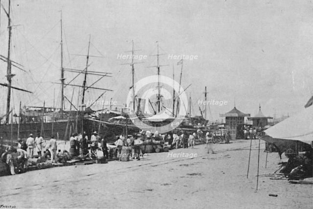 'Os Quais de Santos', (Santos Quayside), 1895. Artist: Paulo Kowalsky.