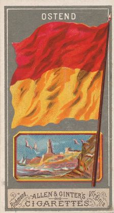 Ostend, from the City Flags series (N6) for Allen & Ginter Cigarettes Brands, 1887. Creator: Allen & Ginter