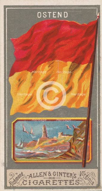 Ostend, from the City Flags series (N6) for Allen & Ginter Cigarettes Brands, 1887. Creator: Allen & Ginter.