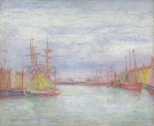 Ostend Harbour, 1900 or 1904. Creator: James Ensor