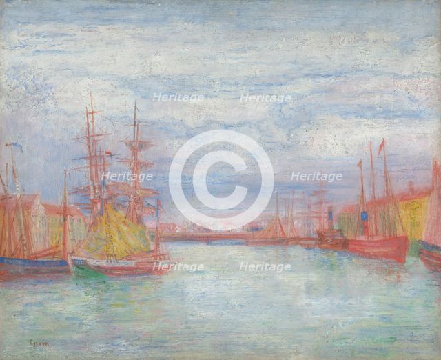 Ostend Harbour, 1900 or 1904. Creator: James Ensor.
