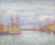 Ostend Harbour, um 1900-1904. Creator: James Ensor