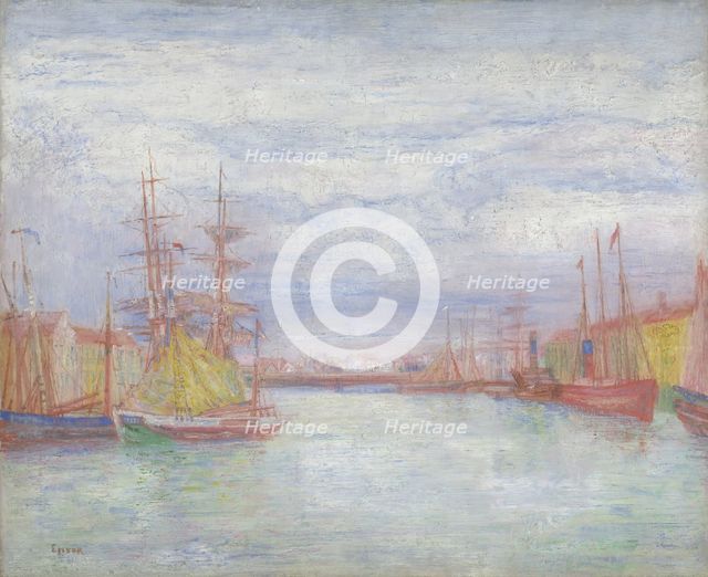 Ostend Harbour, um 1900-1904. Creator: James Ensor.