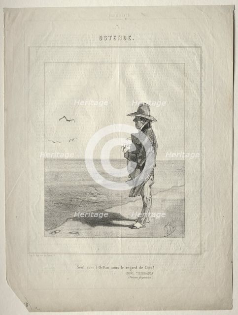 Ostend. Seul avec locean sous le regard de Dieu!. Creator: Félicien Rops (Belgian, 1833-1898).