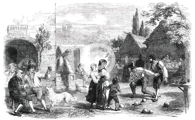 Osteria - Playing at Bowls - Rome, 1850. Creator: Unknown.