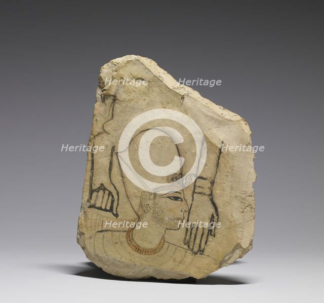 Ostracon with a Royal Head, c1280 BCE. Creator: Unknown.