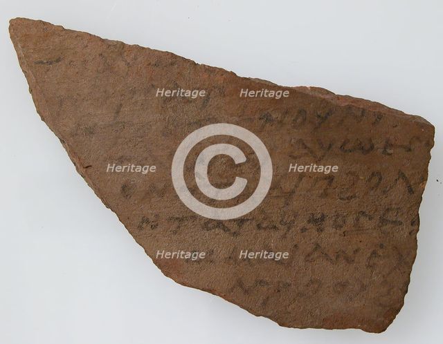 Ostrakon, Coptic, 7th century. Creator: Unknown.