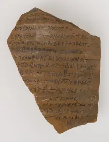 Ostrakon from Maria and Susanna Jointly to Panachora, Coptic, probably early 7th century. Creator: Unknown