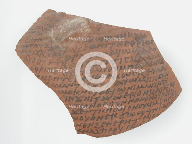 Ostrakon with Text from the Biography of Severus of Antioch, Coptic, 600. Creator: Unknown.