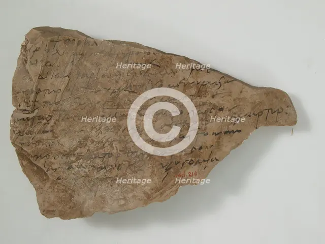 Ostrakon with a Hymn to an Ascete and Martyr, Coptic, 580-640. Creator: Unknown.