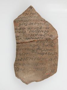 Ostrakon with a Letter to Bishop Pesenthius, Coptic, 600. Creator: Unknown