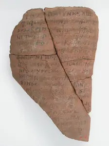 Ostrakon with a Letter to Elias, Coptic, 600. Creator: Unknown
