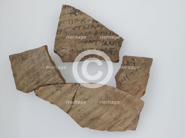 Ostrakon with a Letter to Epiphanius from His Mother, Coptic, 600. Creator: Unknown.