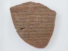 Ostrakon with a Letter to John and Enoch, Coptic, 600. Creator: Unknown