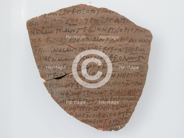 Ostrakon with a Letter to John and Enoch, Coptic, 600. Creator: Unknown.