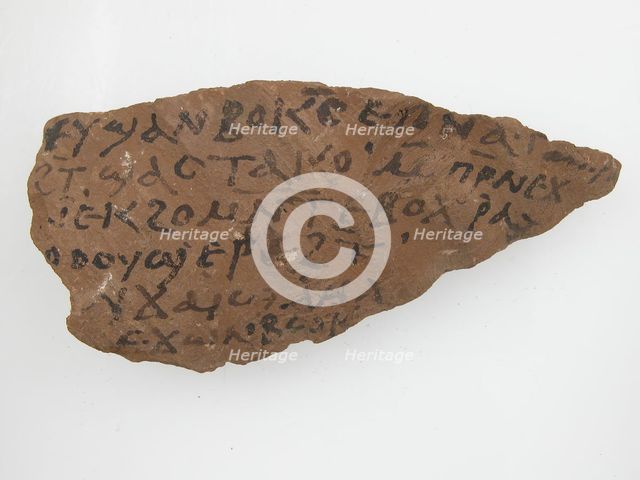 Ostrakon with a Letter, Coptic, 580-640. Creator: Unknown.