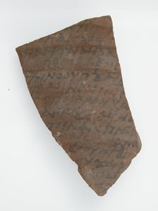 Ostrakon with a Letter, Coptic, 600. Creator: Unknown