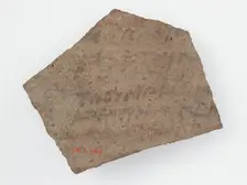 Ostrakon with a Letter from Christodorus (?) to Psan, Coptic, 600. Creator: Unknown