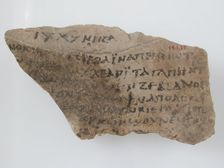 Ostrakon with a Letter from Enoch to His Parents, Coptic, 600. Creator: Unknown