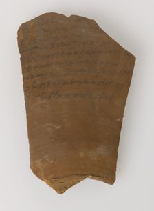 Ostrakon with a Letter from Gennadius to Peter, Coptic, 580-640. Creator: Unknown