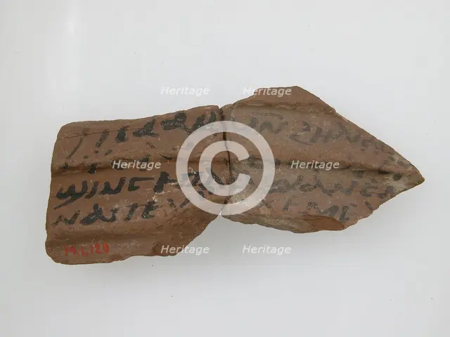 Ostrakon with a Letter from Isaac and Elias to Lashane of Jeme, Coptic, 600. Creator: Unknown.