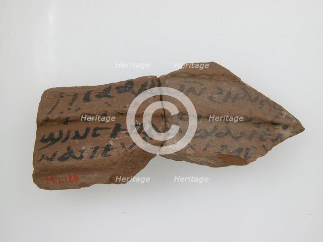 Ostrakon with a Letter from Isaac and Elias to Lashane of Jeme, Coptic, 600. Creator: Unknown.